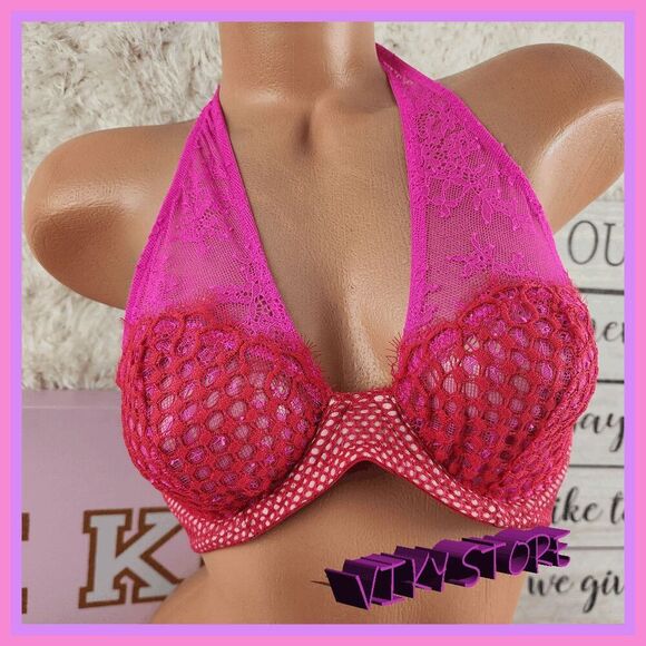 NWT Victoria's Secret Red Lace Plunge Bra 36C #7211 - Stunning Design 💖 NWT - Picture 6 of 6